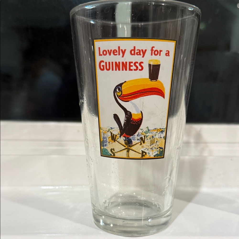 Guinness Glass with Toucan Design
